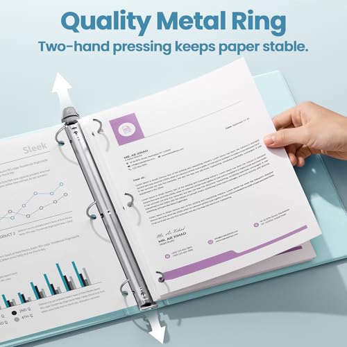 SUNEE 3 Ring Binder 2 Inch 2 Pack Clear View Binder Three Ring PVCFree Fit 85x11 Inches for School or Office Supplies Blue - Image 3