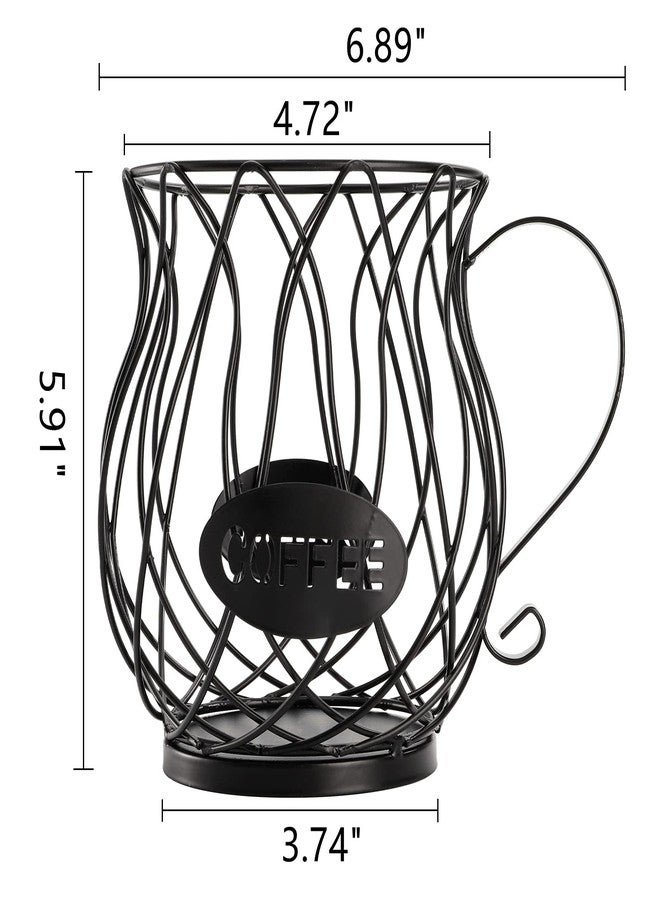 ZEAYEA Coffee Pod Holder, K Cup Holder Coffee Capsule Basket for Counter Coffee Table Bar, Metal Espresso Pod Keeper Storage for Home Cafe Hotel, Black - Image 2