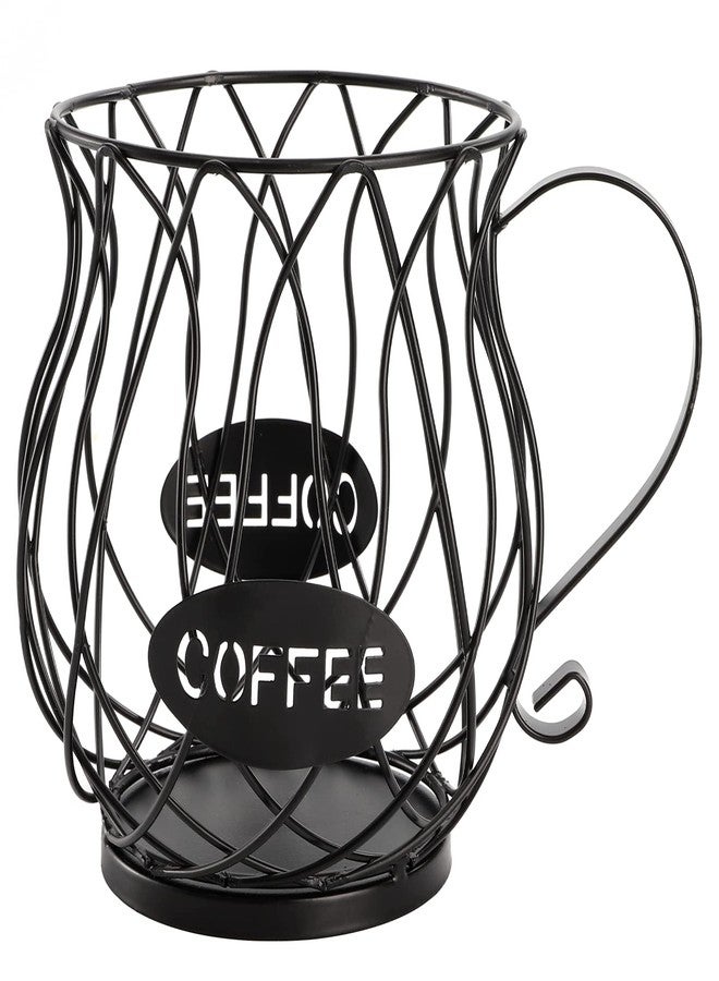 ZEAYEA Coffee Pod Holder, K Cup Holder Coffee Capsule Basket for Counter Coffee Table Bar, Metal Espresso Pod Keeper Storage for Home Cafe Hotel, Black - Image 1