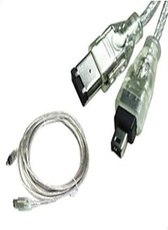 keendex Keendex kx2380 firewire 4pin male to 6pin cable, 50cm - clear green 