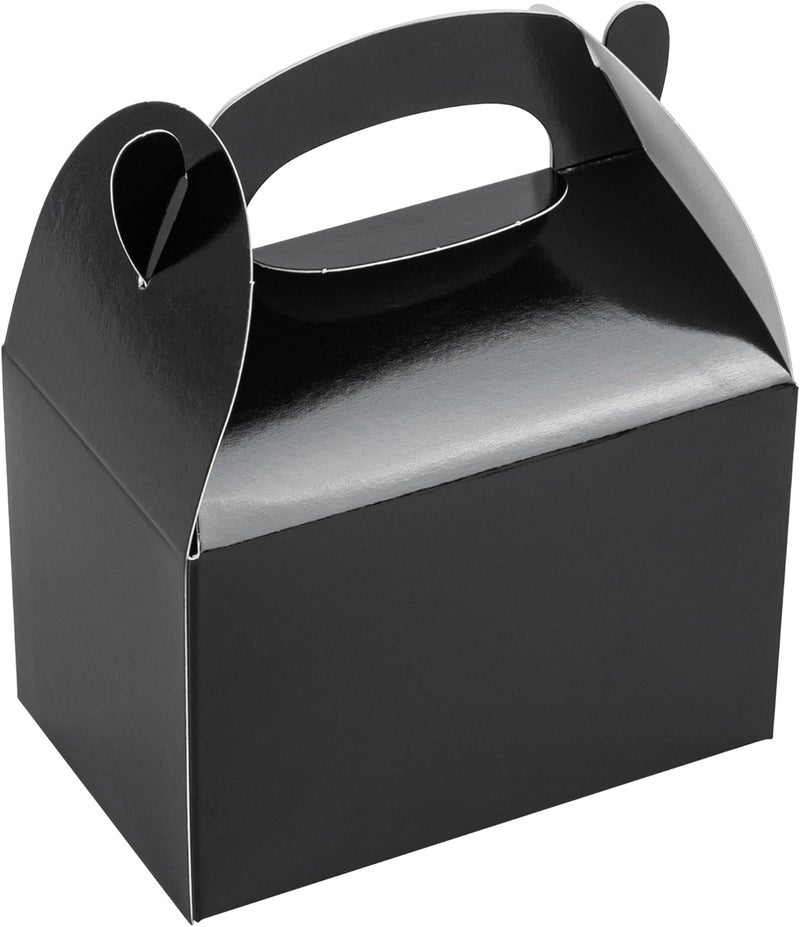 Restaurantware Bio Tek 4 x 25 x 25 Inch Gable Boxes For Party Favors 25 Attractive Gift Boxes  With BuiltIn Handle Greaseproof Black Paper Barn Boxes For Special Events Or Parties - Image 2