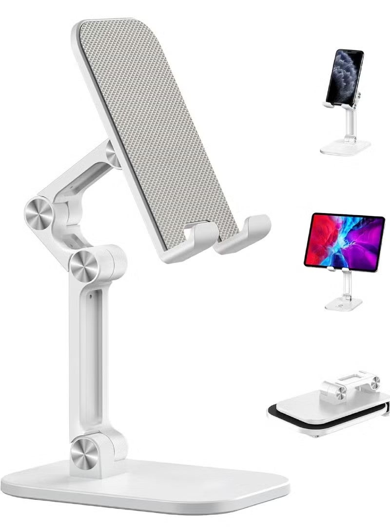 Phone Stand Adjustable Height and Angle Cell Phone Stand for Desk Foldable Holder Taller iPhone Stand Compatible 4.7-13in All Mobile Phone/iPad/Tablet - Image 1
