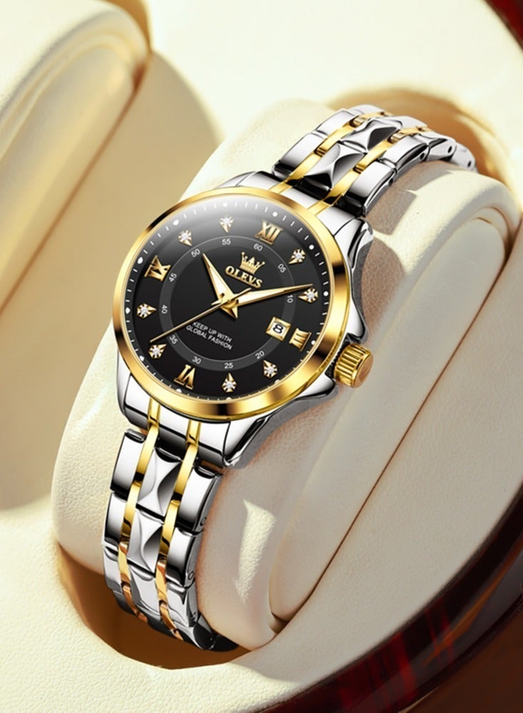 أوليفز ساعة OLEVS 2906 للرجال والنساء من الألماس الروماني الفاخر مع تقويم الأعمال وساعة مقاومة للماء - Image 2