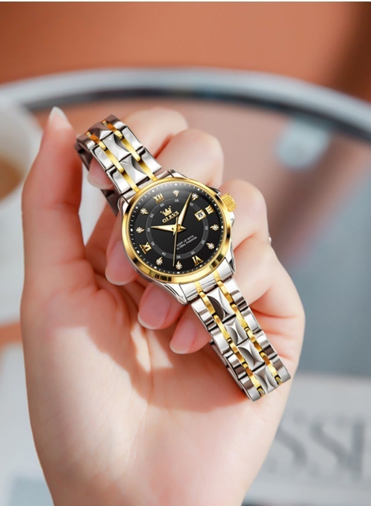 أوليفز ساعة OLEVS 2906 للرجال والنساء من الألماس الروماني الفاخر مع تقويم الأعمال وساعة مقاومة للماء - Image 5