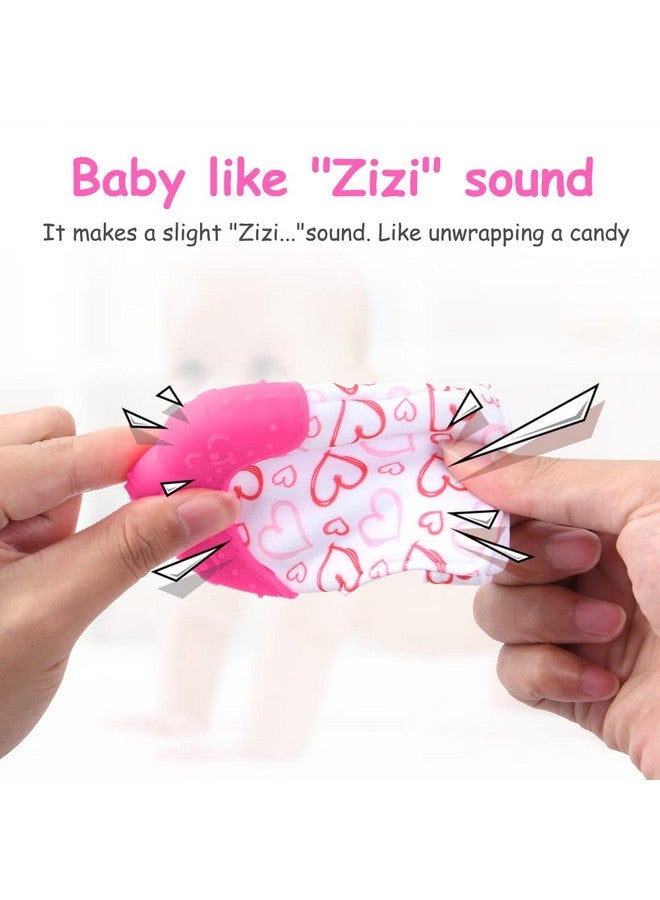 Vicloon Silicone Teething Mitt 2Pcs Baby Teething Mitten Baby Teething Toy With Adjustable Strap Crinkle Sound And Textured Baby Teething Mitten Self Soothing Baby Chew Toys For 06Month Infants  - Image 5