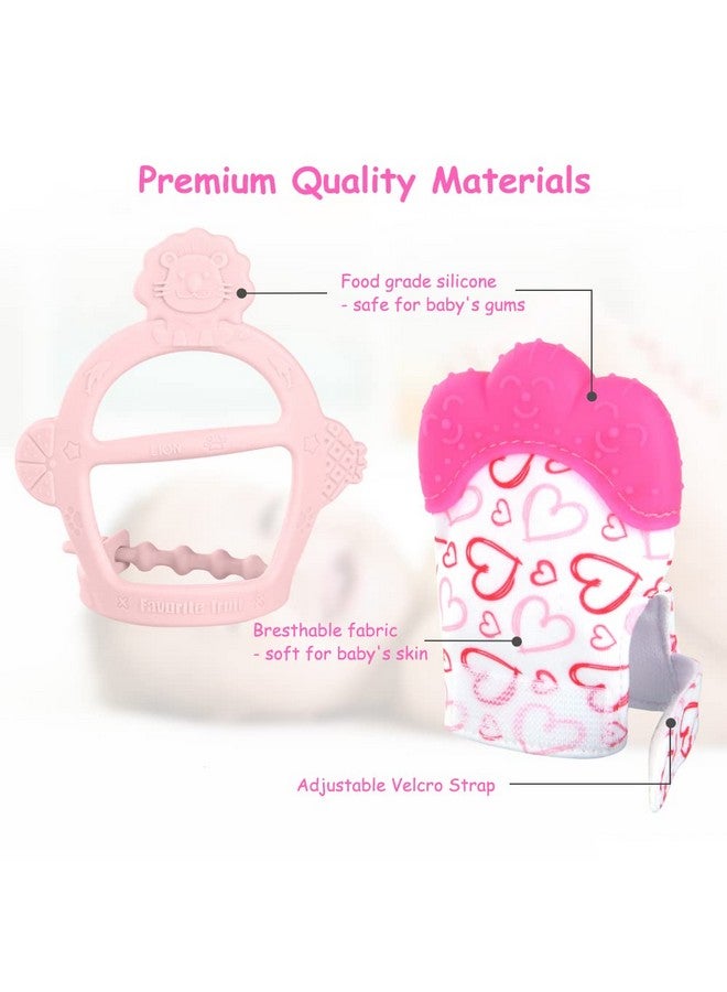 Vicloon Silicone Teething Mitt 2Pcs Baby Teething Mitten Baby Teething Toy With Adjustable Strap Crinkle Sound And Textured Baby Teething Mitten Self Soothing Baby Chew Toys For 06Month Infants  - Image 4