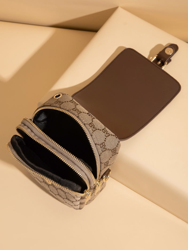 High-End Retro Printed Vertical Mobile Phone Bag 2024 Spring New Niche Design Shoulder Bag Women'S Crossbody Bag - Image 3