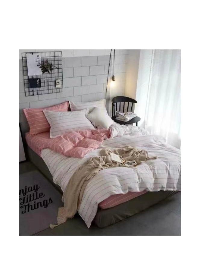 طقم لحاف مفرد مكون من 4 قطع طقم لحاف غطاء وسادة ملاءة سرير لحاف جودة القطن