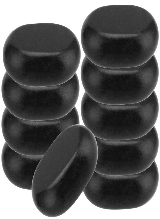 SEHOI 10 Piece 3 Inches Large Basalt Hot Stones, Hot Massage Stones Set, Natural Basalt Hot Rocks Warmer Stone for Professional/Home Spa, Therapy, Relaxation, Healing, Black - Image 1