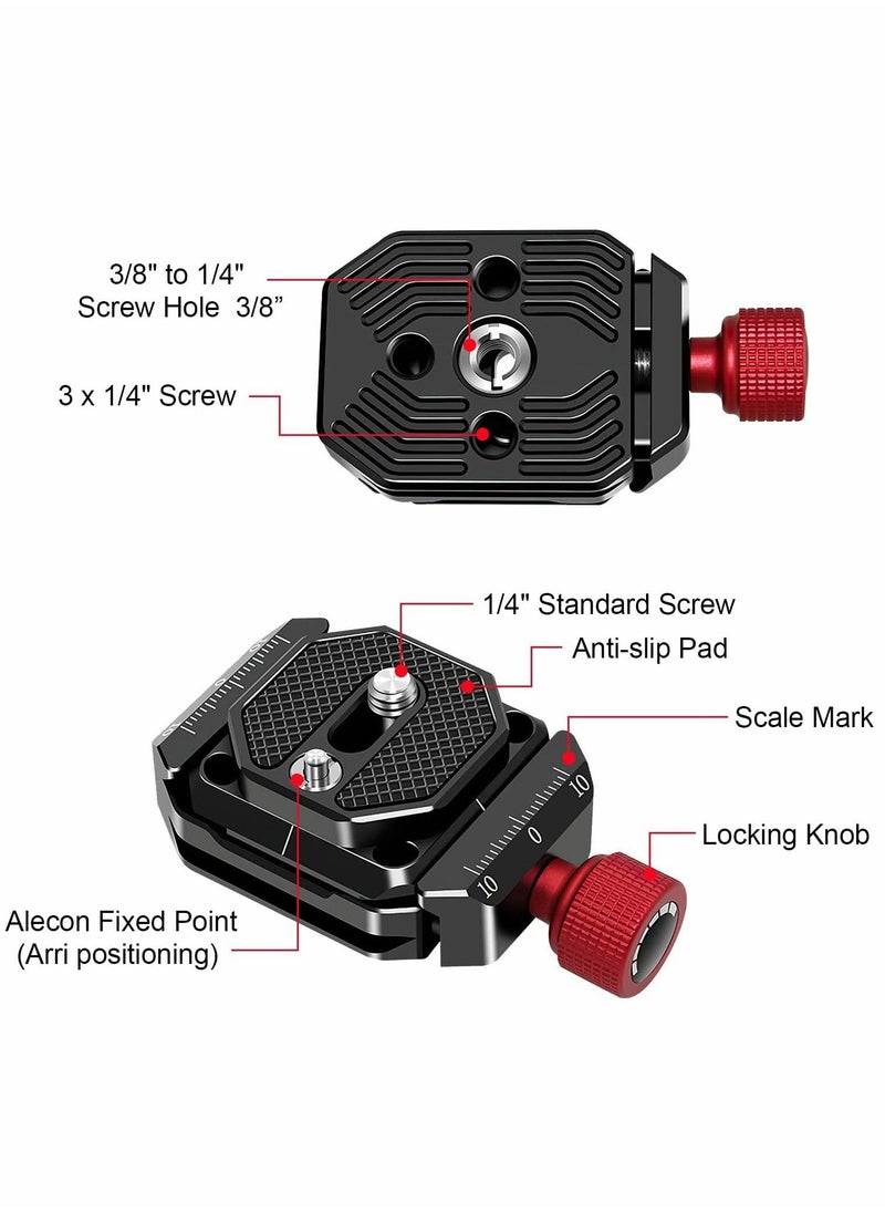 Generic - Arca Swiss Quick Release Plate with 1/4" to 3/8" Screw Thread, Aluminum QR Plate System Camera Mount Clamp Adapter for DSLR Camera Tripod Monopod(38mm) - Image 1