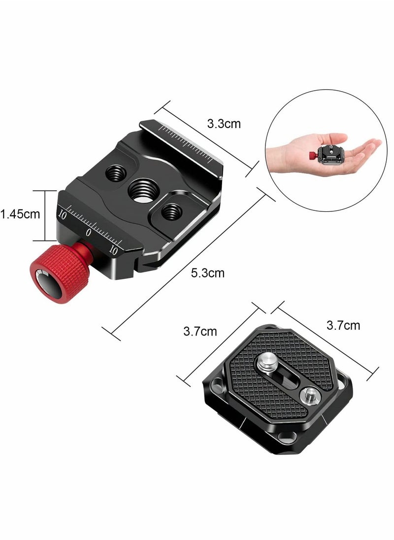 Generic - Arca Swiss Quick Release Plate with 1/4" to 3/8" Screw Thread, Aluminum QR Plate System Camera Mount Clamp Adapter for DSLR Camera Tripod Monopod(38mm) - Image 1