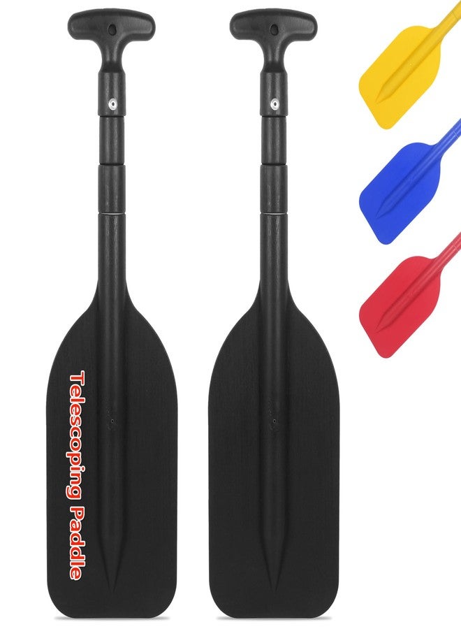 DEDU Telescoping Boat Oars 2 Pack, Emergency Paddle Collapsible Boat Paddle 21"-43" Adjustable, Collapsible Oar for Row Boat Aluminum Shaft Anti Slip for Adults (Black) - Image 1