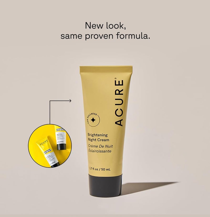 Acure كريم الليل المشرق من أكور - كريم مرطب ليلي للوجه والرقبة - تركيبة نباتية 100% مع زيت الأركان، كلوريلا وإشيناسيا - ترطيب ومرطبات لجميع أنواع البشرة - 1.7 أونصة سائلة - Image 2