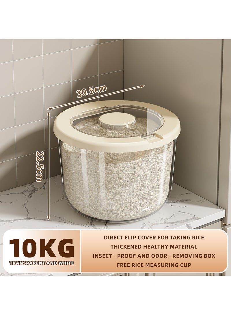 VINNYSEN Large Grain Container Rice Storage Containe Large Capacity Transparent Sealed Rice Bin Dry Food Storage Bucket for Rice Corn Coffee Bean Grain Soybean - Image 1