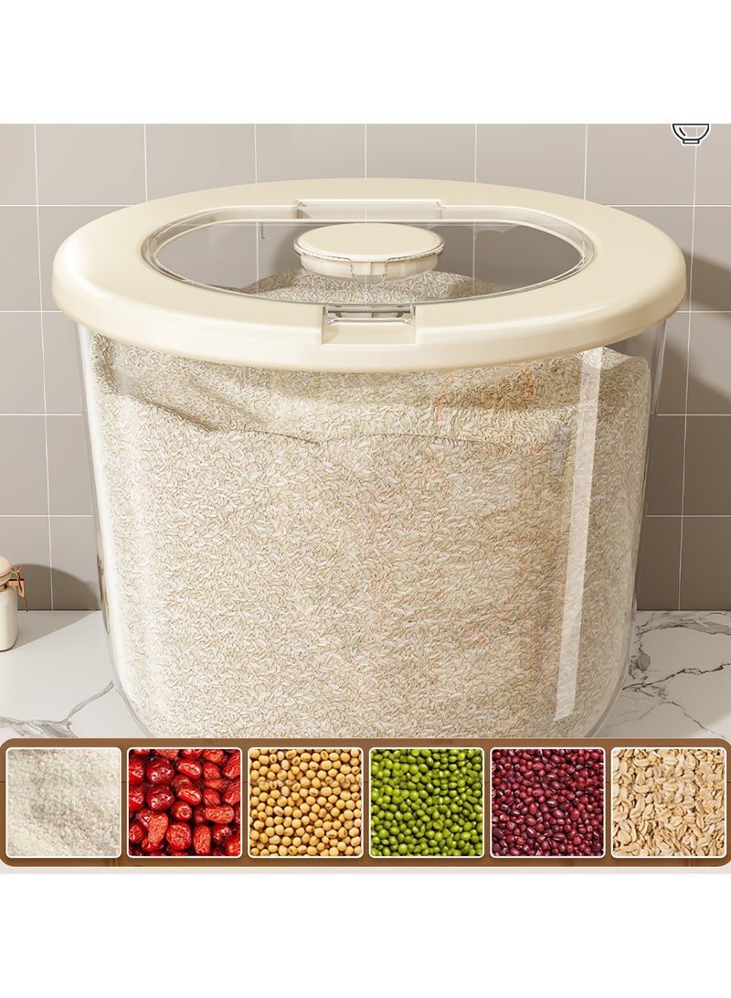 VINNYSEN Large Grain Container Rice Storage Containe Large Capacity Transparent Sealed Rice Bin Dry Food Storage Bucket for Rice Corn Coffee Bean Grain Soybean - Image 5