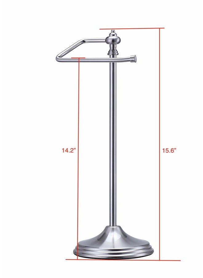 SunnyPoint Heavy Weight Classic Decorative Metal Fingertip Towel Holder Stand for Bathroom, Kitchen, Vanity and Countertops; Hanging Bar is 14.2" Height (Stain Nickel, 15.6" x 5.6" x 5.6") - Image 4