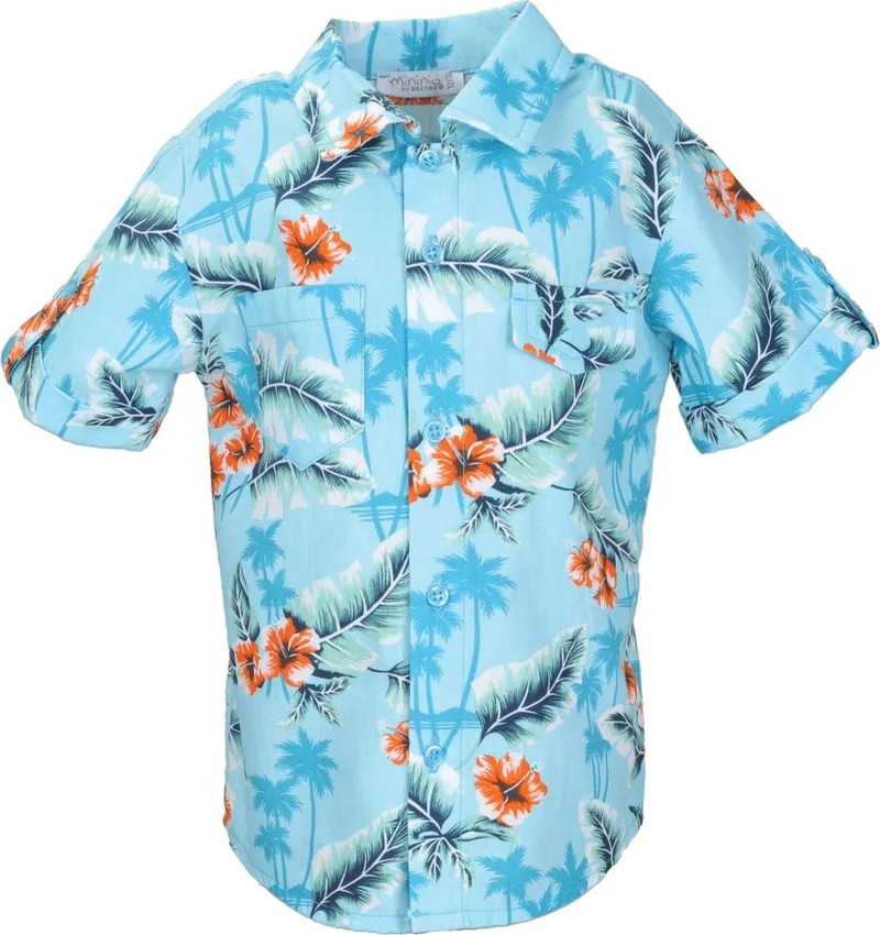 مينينو Baby Boy Orange Hawaiian Shirt (9 Months - 4 Years)