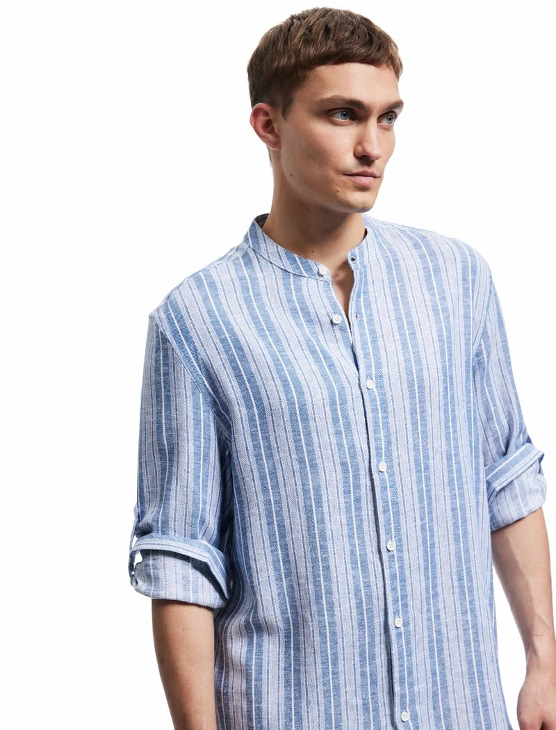 كوتون Mandarin Neck Shirt