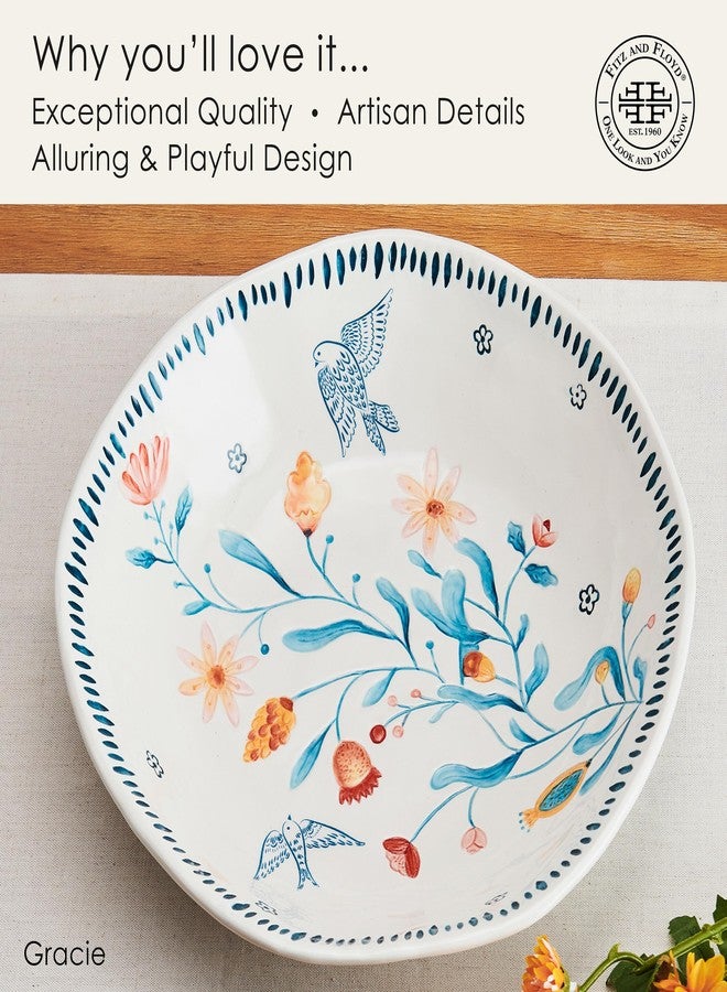 Fitz & Floyd Fitz and Floyd Gracie Serving Bowl, White, 10 Inch - Image 3