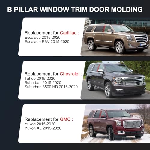 CARMOCAR Outer B Pillar Door Window Trim Molding 926-242 Right Replacement for Cadillac Escalade ESV,Chevrolet Suburban,Chevy Tahoe,GMC Yukon XL,4-Door Sport Utility 2015-2020 (Passenger Side) 1 Pack - Image 3