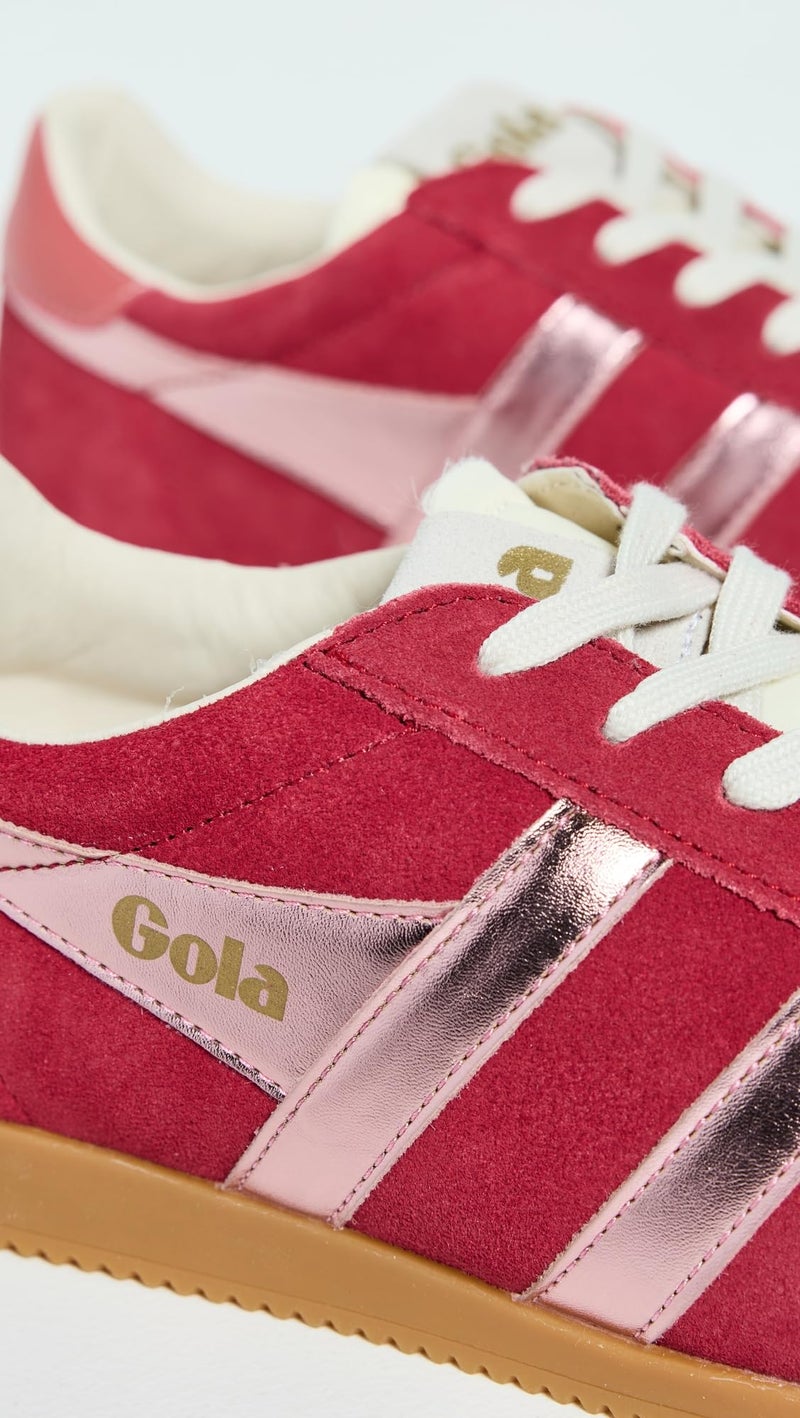 Gola Women's Elan Glitz Suede Sneakers, Red/Pink/Coral, 7 Medium US - Image 4