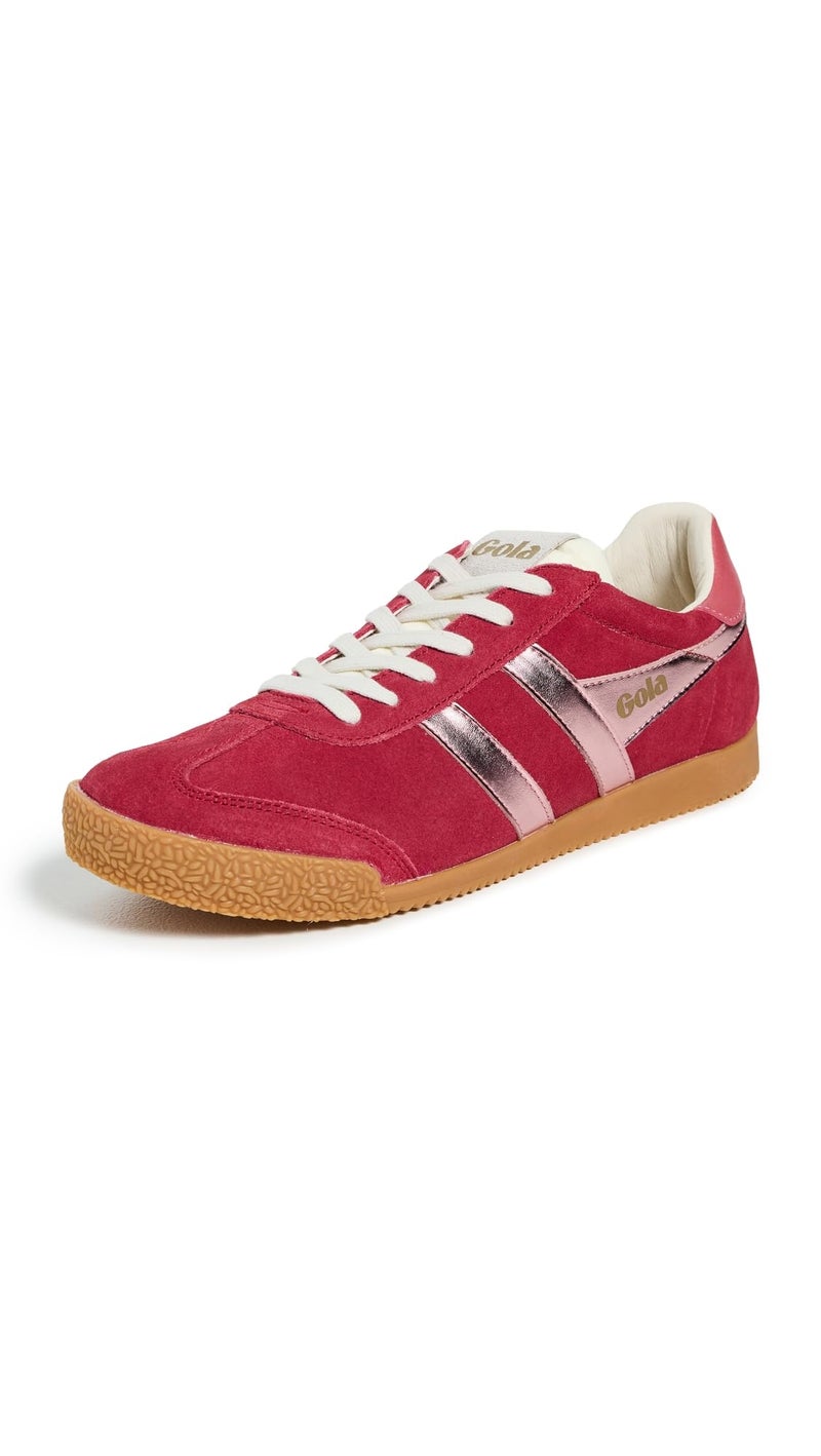 Gola Women's Elan Glitz Suede Sneakers, Red/Pink/Coral, 7 Medium US - Image 1