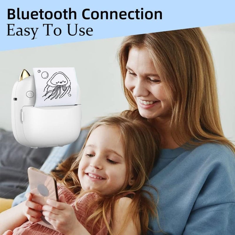 Luckam Mini Pocket Printer, Portable Instant Sticker Maker With 7 Color Lamp, Thermal Printer for Study, DIY Scrapbook - Image 4