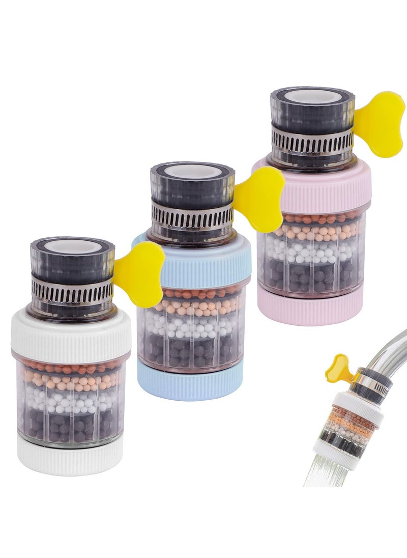SYOSI - SYOSI Faucet Tap Water Filter 3 Pack Kitchen Tap Filtration Activated Carbon Clean Purifier, Universal Interface Sink Tap Interface Faucet Filter with Six Layers Filtration for Home Kitchen Bathroom - Image 1