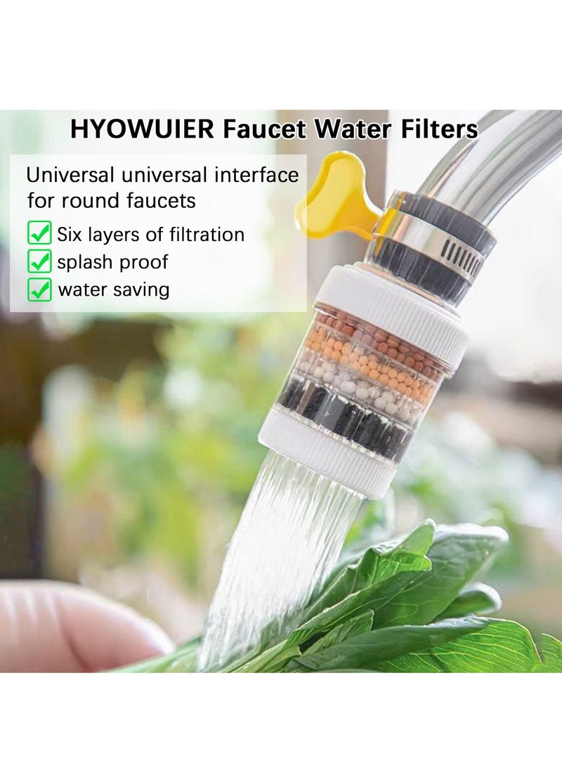 SYOSI - SYOSI Faucet Tap Water Filter 3 Pack Kitchen Tap Filtration Activated Carbon Clean Purifier, Universal Interface Sink Tap Interface Faucet Filter with Six Layers Filtration for Home Kitchen Bathroom - Image 1