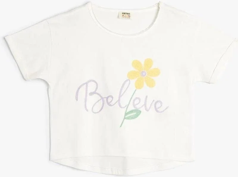 كوتون 4SKG10223AK Girl's T-Shirt Ecru