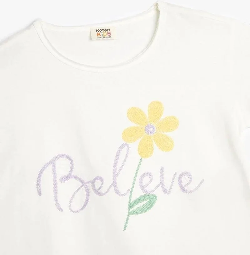 كوتون 4SKG10223AK Girl's T-Shirt Ecru