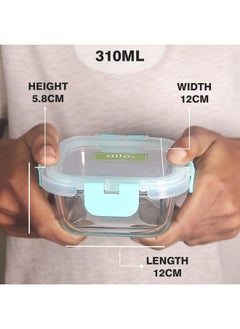 Allo Allo FoodSafe Glass Containers with Lids for Office, Microwave Safe Containers,Borosilicate Meal Prep Glass Food Storage Containers for Kitchen, Leak Proof, Set of 5, 310ml  - Image 5