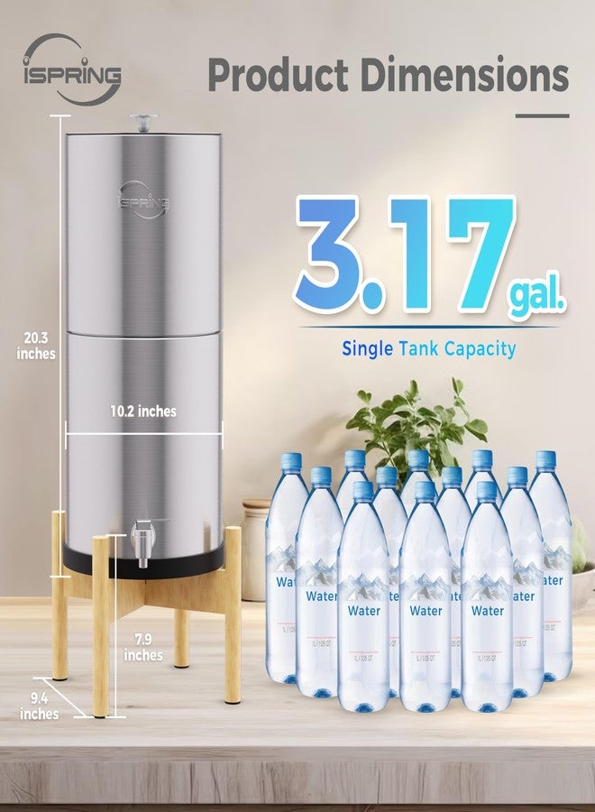 آي سبرينج فلتر مياه iSpring FDGF2 من الكربون النشط لنظام فلتر المياه iSpring DGF2 المصنوع من الفولاذ المقاوم للصدأ والذي يعمل بالجاذبية، وسلسلة Waterdrop® King Tank، وبديل لفلتر Berkey® BB9-2 الأسود - Image 5