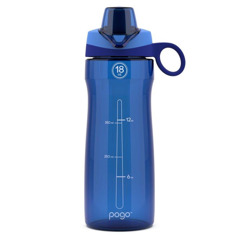 Pogo BPA-Free Tritan Plastic Water Bottle with Chug Lid, 18 Oz, Blue - Image 1