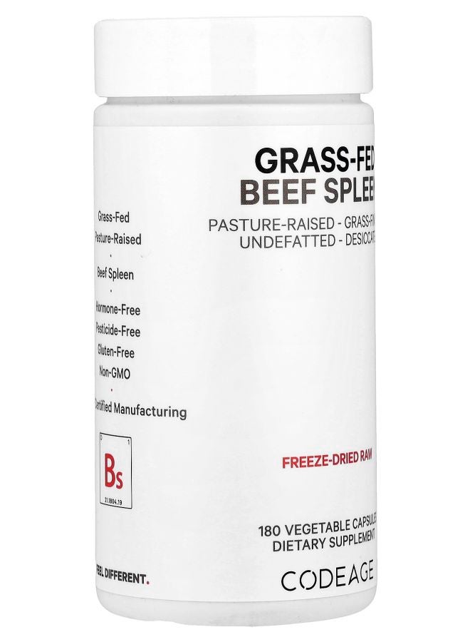 Codeage Grass-Fed Beef Spleen 180 Vegetable Capsules (500 mg per Capsule) - Image 2