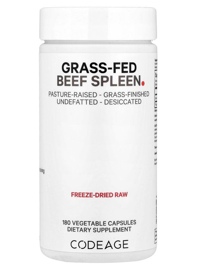 Codeage Grass-Fed Beef Spleen 180 Vegetable Capsules (500 mg per Capsule) - Image 1
