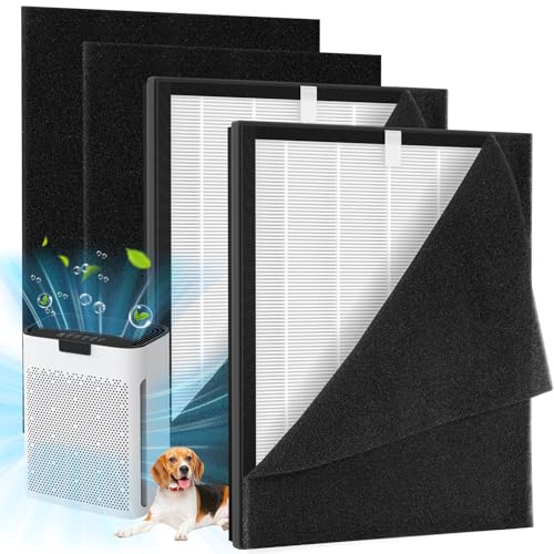 isingo 2 Pack KJ190L Filter Replacement Compatible with MOOKA KJ190L Air Purifier For Home Large Room 2000 Ft², 2 HEPA Filters and 4 Washable PreFilters Pet Air Purifier Filters for Bedroom - Image 1
