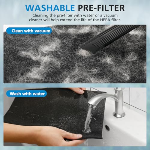 isingo 2 Pack KJ190L Filter Replacement Compatible with MOOKA KJ190L Air Purifier For Home Large Room 2000 Ft², 2 HEPA Filters and 4 Washable PreFilters Pet Air Purifier Filters for Bedroom - Image 4