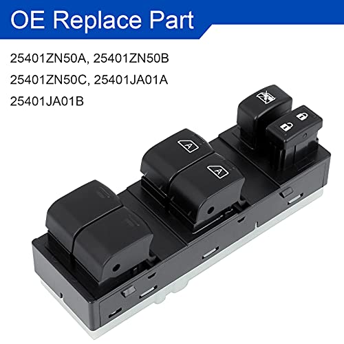 MOJTBE Power Window Master Switch Compatible with 2007 2008 2009 2010 2011 2012 Nissan Altima Replace OE# 25401ZN50C Driver Side - Image 5