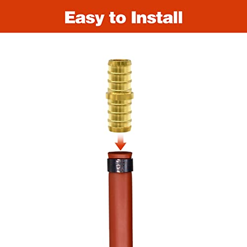 Ruby Q 25 Pack 1/2" PEX Fittings, Brass Straight Coupling Fittings, for PEX Tubing Pipe - Image 4