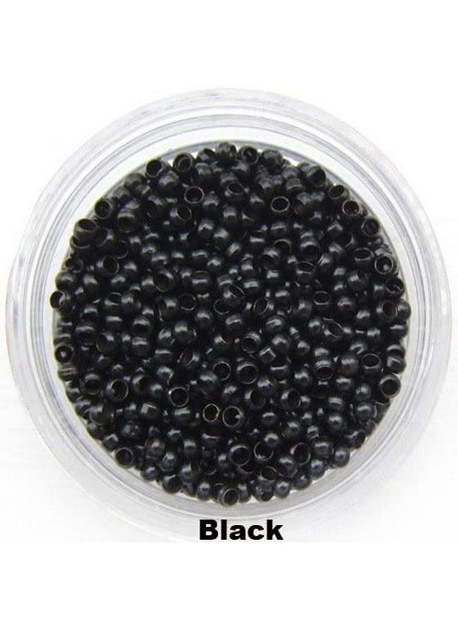 Funyn - Nano Copper Micro Rings Dreadlock Beads Microlink nano micro tube ring For Tip/Ring Hair Extensions Link Hair Tools Accessories (#1 Black) - Image 1