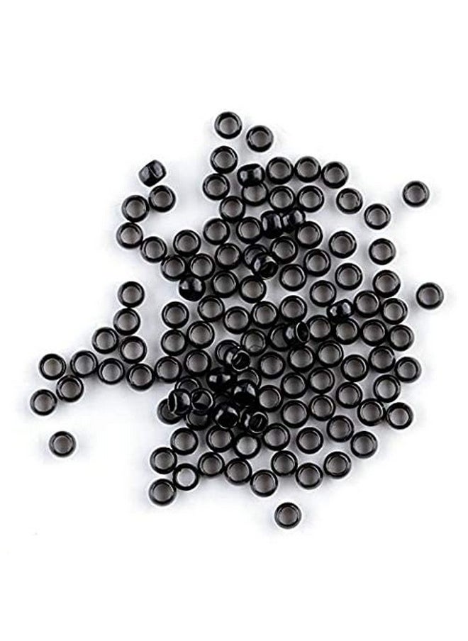 Funyn - Nano Copper Micro Rings Dreadlock Beads Microlink nano micro tube ring For Tip/Ring Hair Extensions Link Hair Tools Accessories (#1 Black) - Image 1