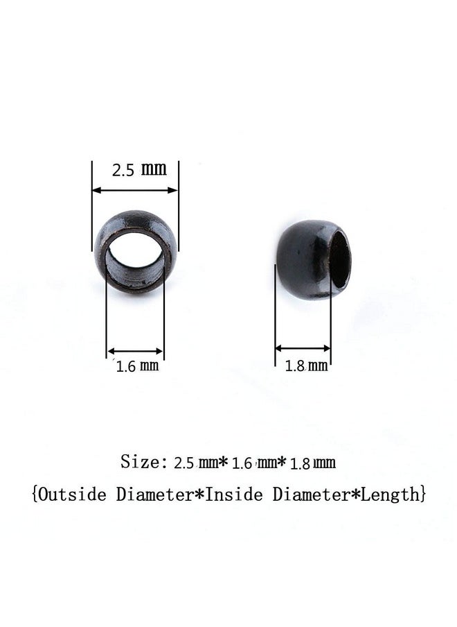 Funyn - Nano Copper Micro Rings Dreadlock Beads Microlink nano micro tube ring For Tip/Ring Hair Extensions Link Hair Tools Accessories (#1 Black) - Image 1