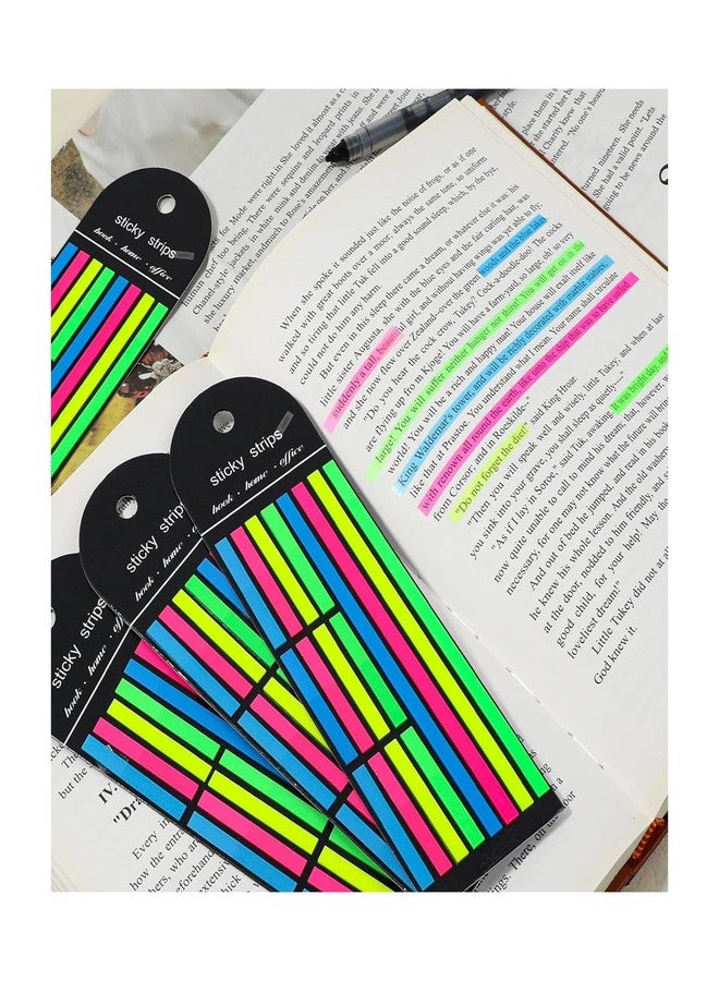 إمبرينت شريط تظليل إمبرينت 1280 قطعة للكتب، مجموعة شريط تظليل، علامات صفحات طويلة/قصيرة، علامات صفحات ملونة لاصقة، علامات كتب لتدوين الملاحظات، شريط تظليل نيون للفهرسة والملاحظات والمكتب - Image 2