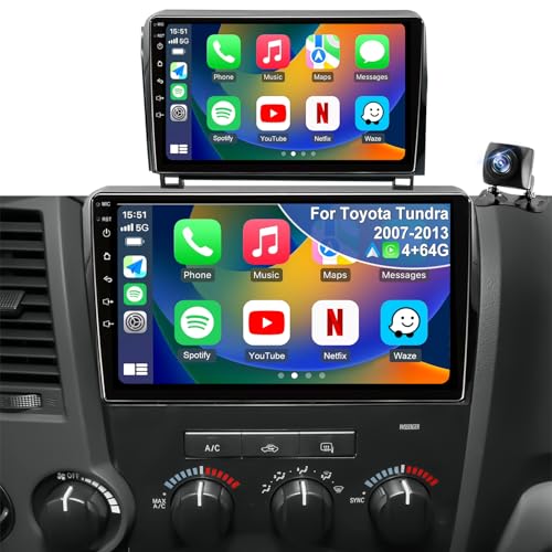 iCarSEPTON 4G+64G Android Upgrade Radio for Toyota Tundra 2007-2013, Toyota Sequoia 2008-2015, Head Unit Car Audio 10" Touch Screen Stereo Wireless Carplay Android Auto Bluetooth 5GWiFi GPS for J-B-L & No J-B-L - Image 1