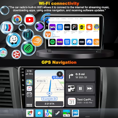 iCarSEPTON 4G+64G Android Upgrade Radio for Toyota Tundra 2007-2013, Toyota Sequoia 2008-2015, Head Unit Car Audio 10" Touch Screen Stereo Wireless Carplay Android Auto Bluetooth 5GWiFi GPS for J-B-L & No J-B-L - Image 4