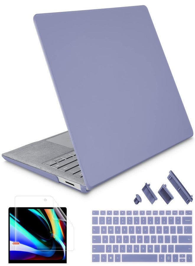 May Chen Case for 13.5" Microsoft Surface Laptop 3/4/5 with Alcantara Palm Rest Model 1867 1958 1950 (2019 2021 2022), Plastic Hard Shell Case with Keyboard Cover + Screen Protector, Lavender Gray - Image 1