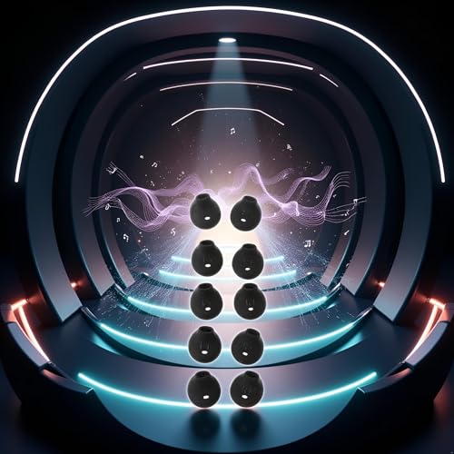 Jowxsx 10 Pcs Black Soft Silicone Ear Pads Eartips, Compatible for WI-SP500, for Samsung S7 S6 Edge 9200 Level U in-Ear Headphones Earphone Earpads and Accessories - Image 4
