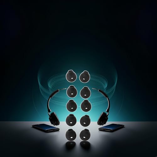 Jowxsx 10 Pcs Black Soft Silicone Ear Pads Eartips, Compatible for WI-SP500, for Samsung S7 S6 Edge 9200 Level U in-Ear Headphones Earphone Earpads and Accessories - Image 5