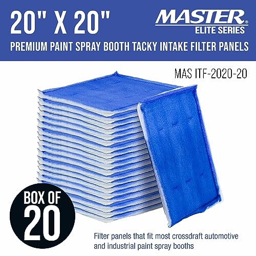 Master Airbrush Master Elite Premium Paint Spray Booth Tacky Intake Filter Panel 20" x 20", Box of 20 - Internal Wire Frame, Crossdraft Booth Filtration - Captures Dirt Particles for Dust-Free Autobody Car Refinish - Image 2
